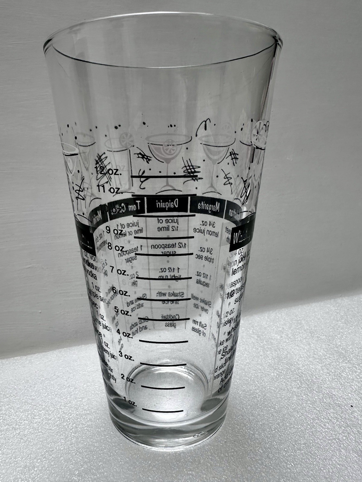 NEW 5 Pc Cocktail Shaker Kit Bar Mixing Recipe Glass Strainer Bartender Set