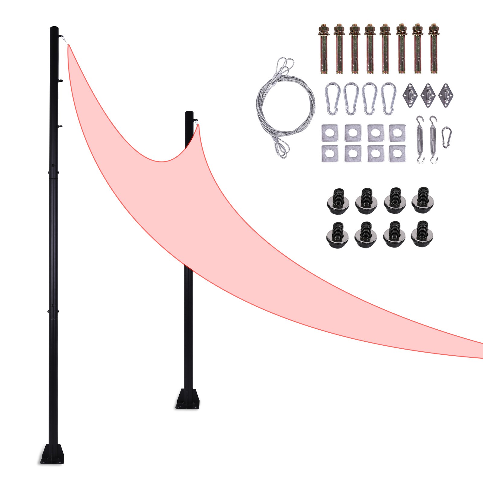 2 Pack 10FT Shade Sail Poles Heavy Duty Shade Sail Post for Garden Yard Backyard