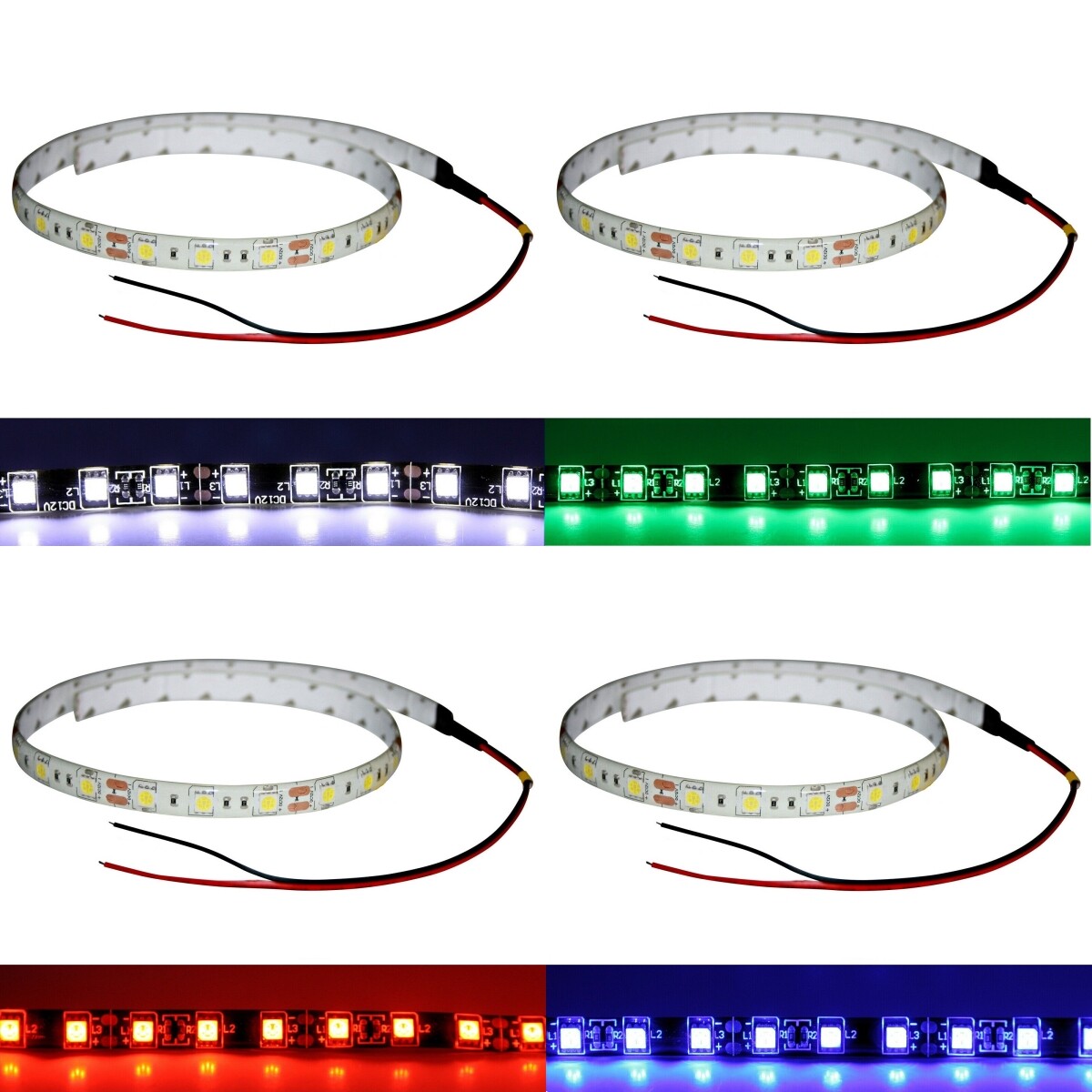 Light Strip Flexible Flat LED Waterproof Car/Boat/Motorcycle Universal 12V DC