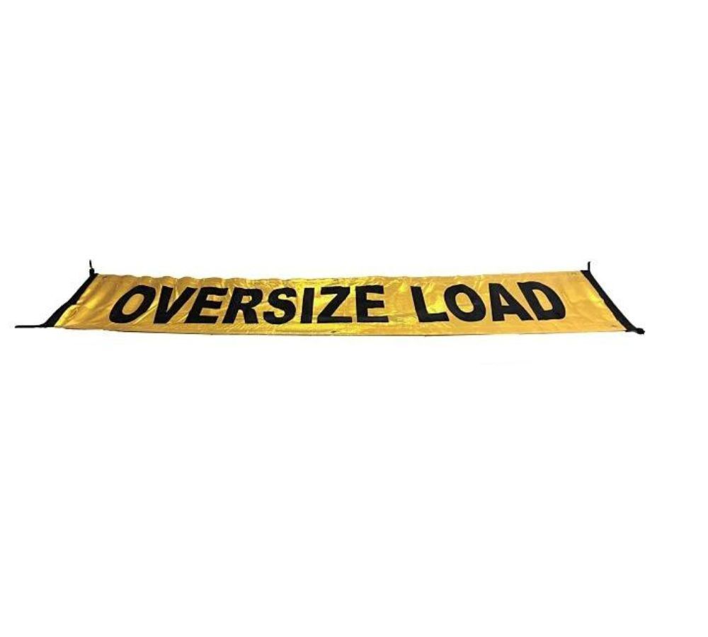 2 PK 18"x84" Reflective Oversize Load Sign Banner for Trucks, Trailer w/Bungee