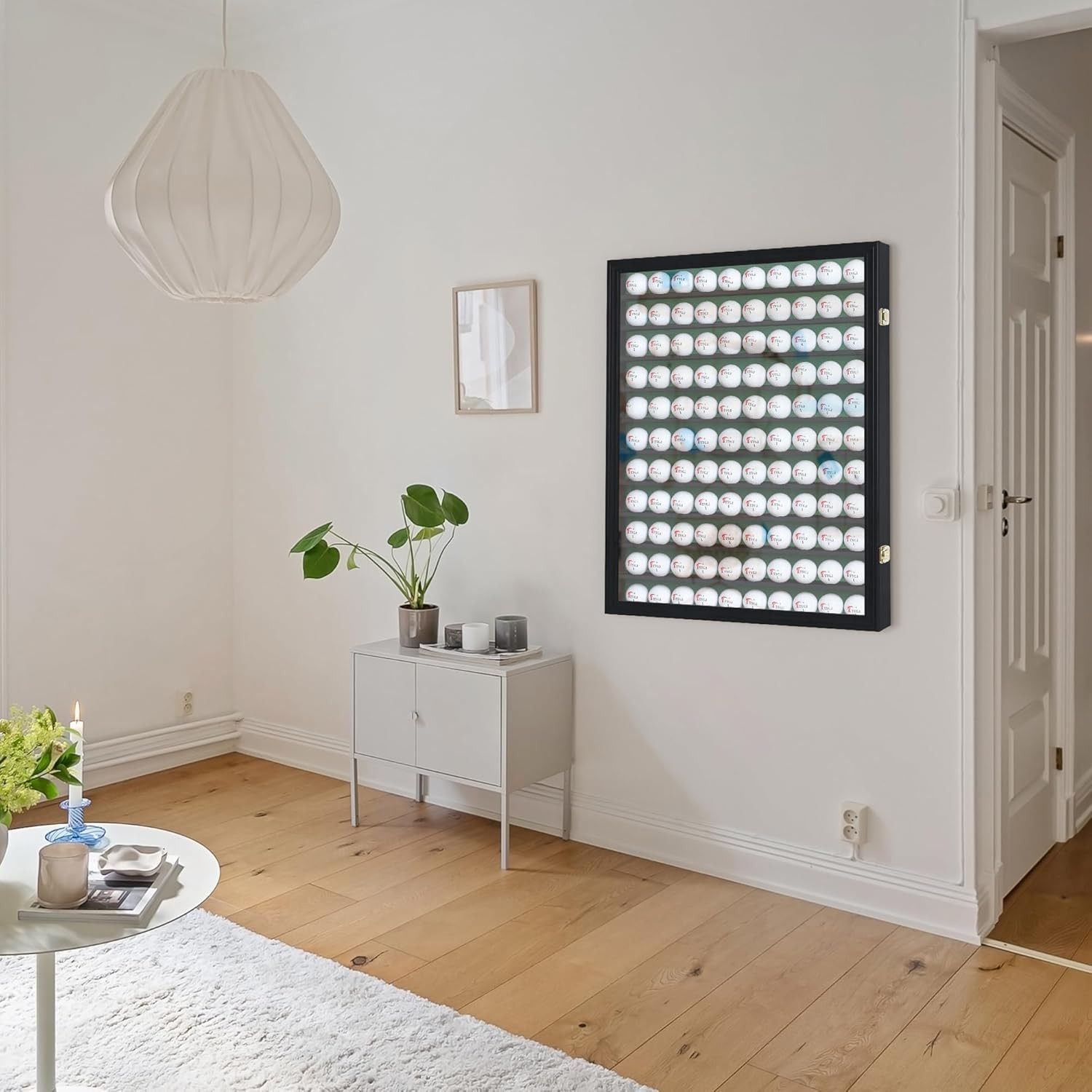 Elegant Black Golf Ball Display Case for 110 Balls - Perfect for Collectors