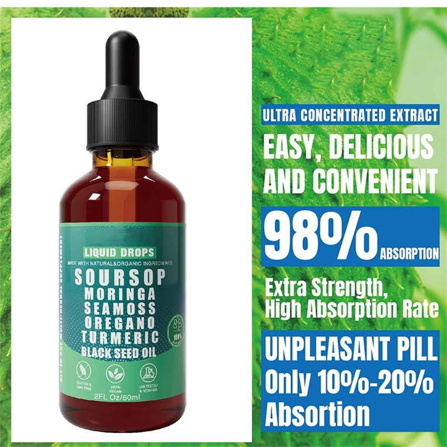 Vyxion Soursop Bitters Liquid Drops - Immunity, Liver, Gut & Antioxidant 60ml