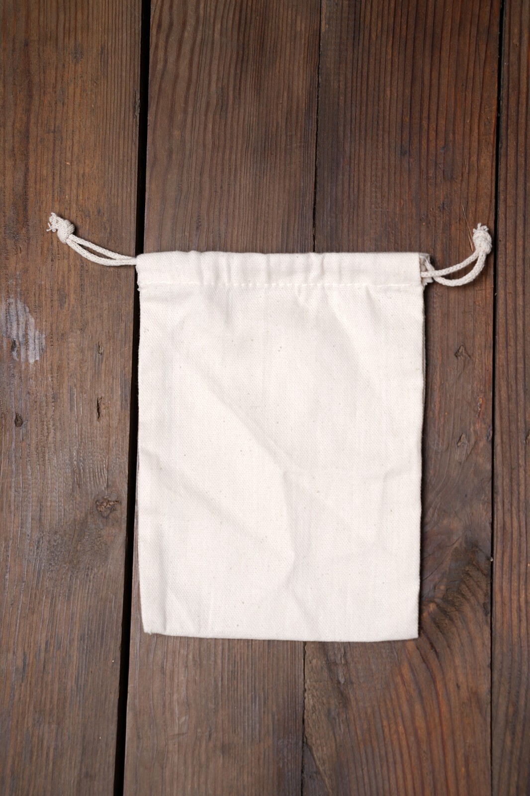 6"x8" Cotton Double Drawstring Muslin Bags (Natural Color)