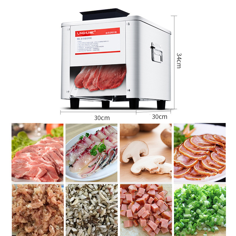 Commercial Meat Cutting Machine Stainless Steel Electric Meat Slicer Cutter 850w