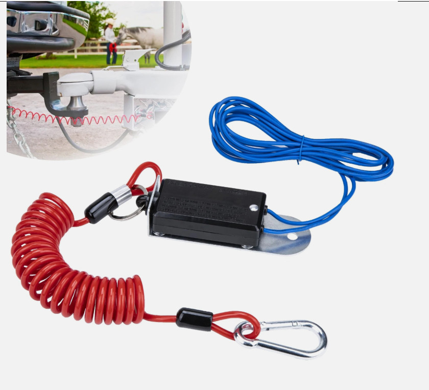 4 FT. Trailer Breakaway Switch Cable with Electric Brake for RV Towing Vehicle
