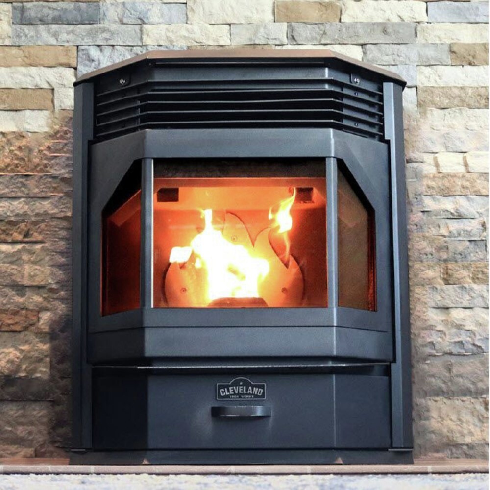 Cleveland Iron Works F500210 52,000 BTU BayFront Pellet Stove New
