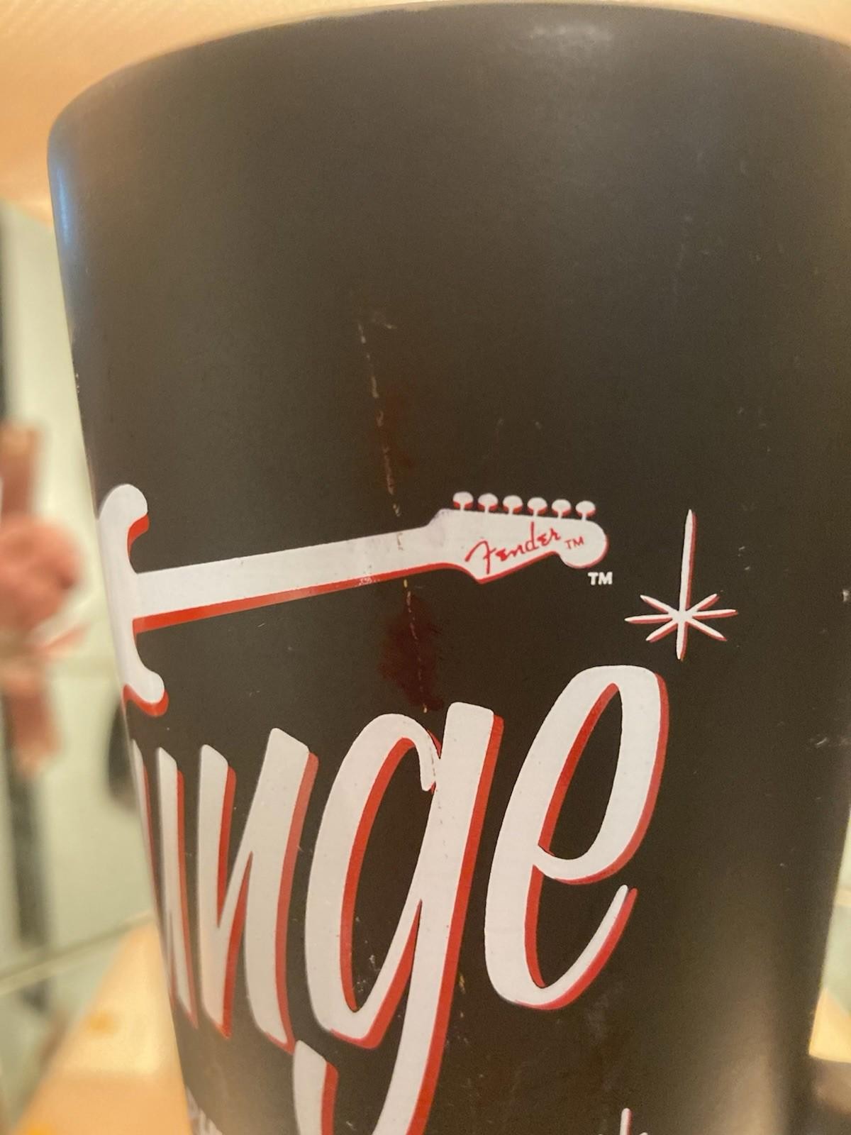 Genuine Fender Trademark Since 1946 Coffee Mug Guitar Heavy Diner Style, V-Rare