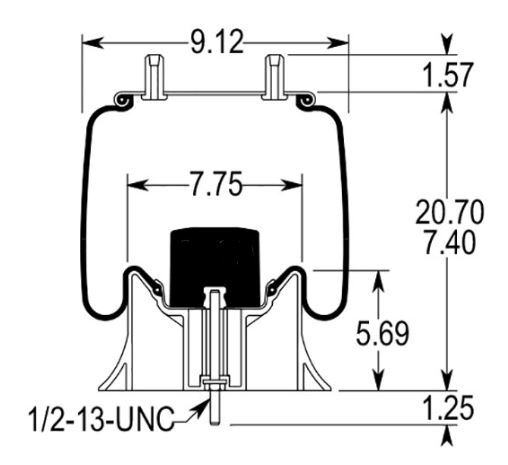 Pair of Trailer Air Spring Bag Replaces W01-358-9626 Hendrickson S-23720 C-23720
