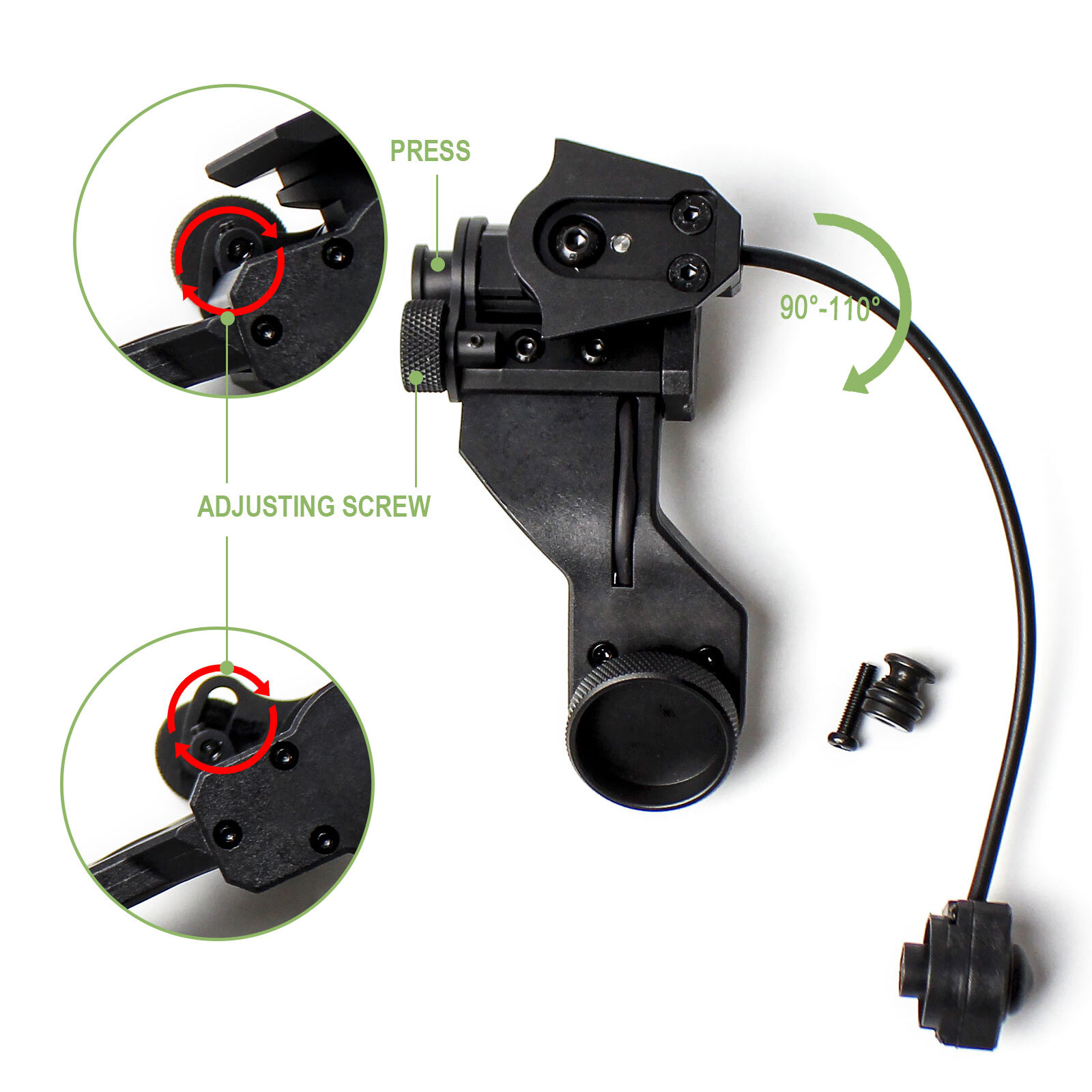 PVS-14 J Arm Auto ON/OFF Helmet NVG Mount Night Vision Dovetail Bracket US