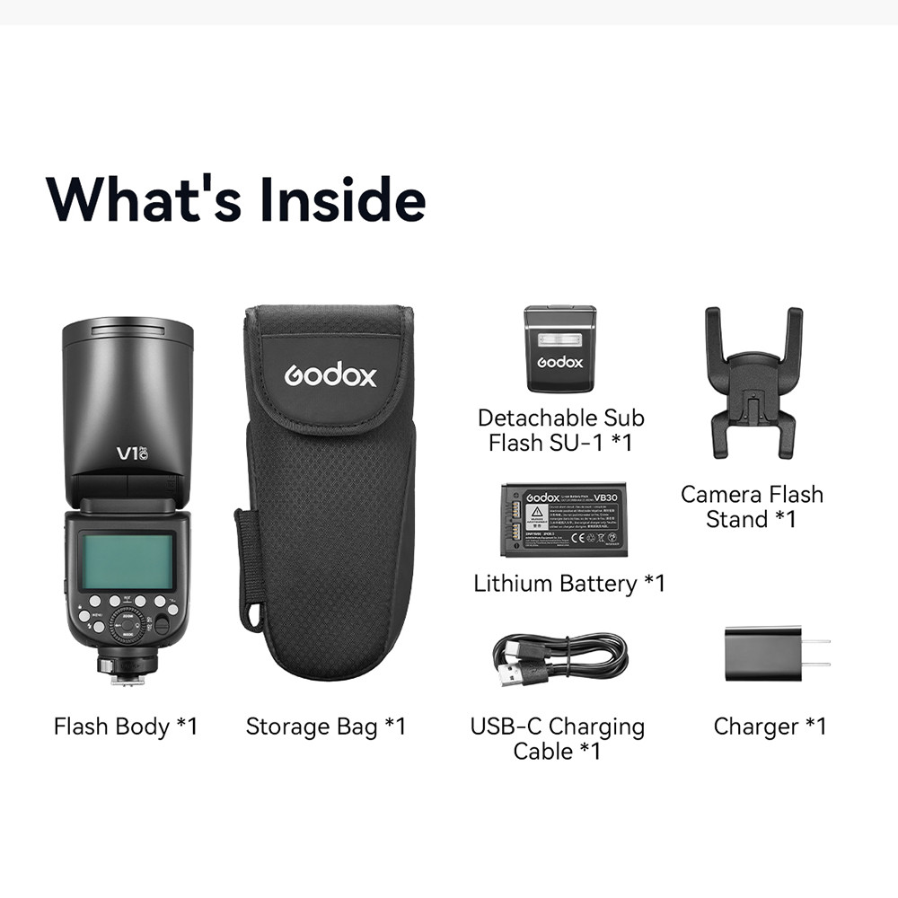 Godox V1Pro S TTL 2.4G Wireless Round Head Flash Light Speedlite For Sony Camera