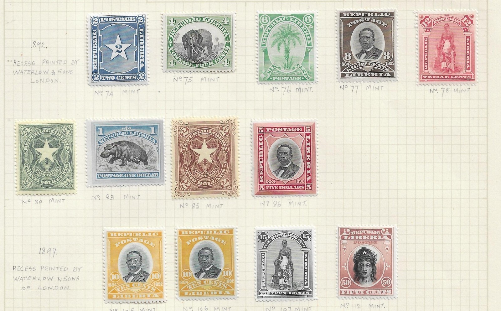 Liberia Earlier Collection on Pages & Cards