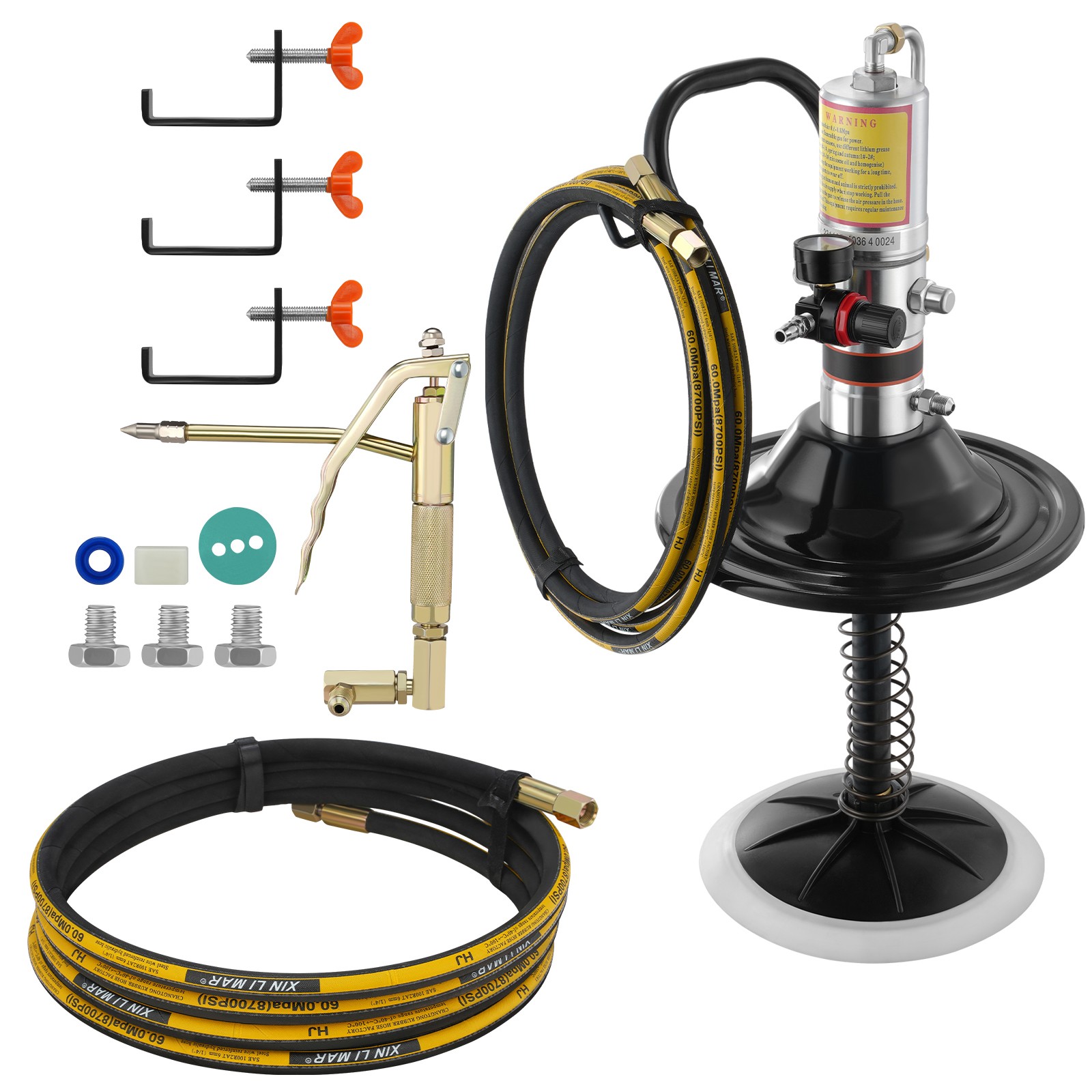 Grease Pump Air Operated Grease Pump 0.6-0.8Mpa 13 ft Hose with Barrel Cap