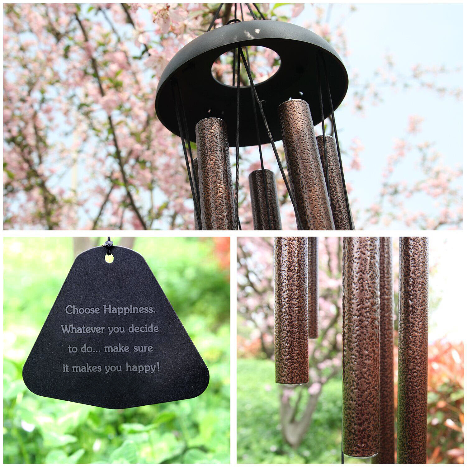 36" Wind Chimes Outdoor Deep Tone Windchime Tuned Garden Decoration Adjustable