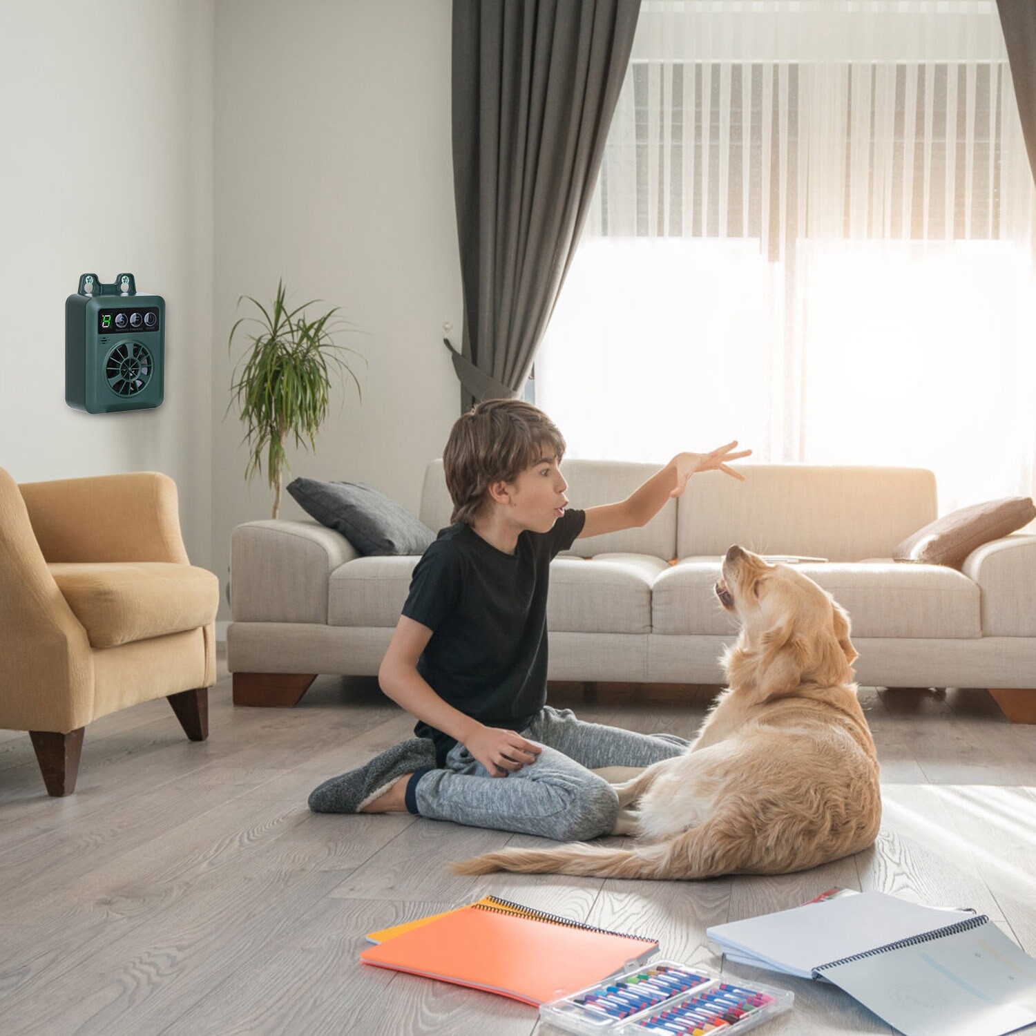 Outdoor Ultrasonic Anti-Barking Device Dog Bark Control Sonic Silencer IP45