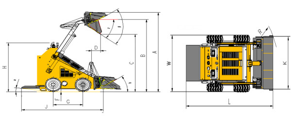 2025 Mini Skid Steer 23HP B&S Loader 3.5mph Speed For Farm EPA Petrol Engine
