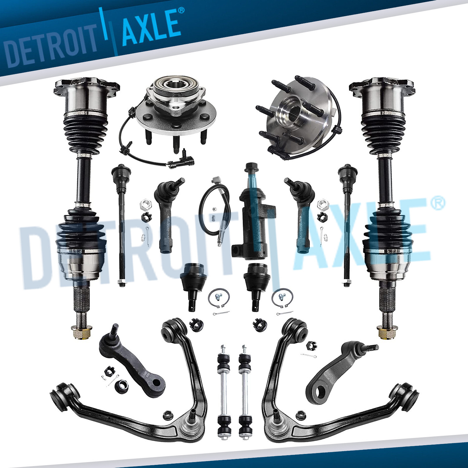 4WD Front CV Axles Upper Control Arms Hub Kit for Silverado Sierra Suburban 1500