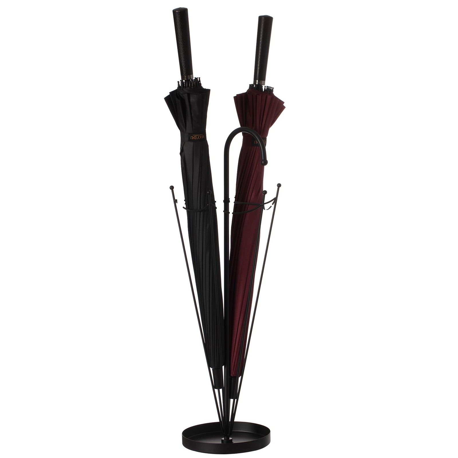 Vintiquewise Black Umbrella Holder Stand Indoor Outdoor Floor Standing Cane Rack
