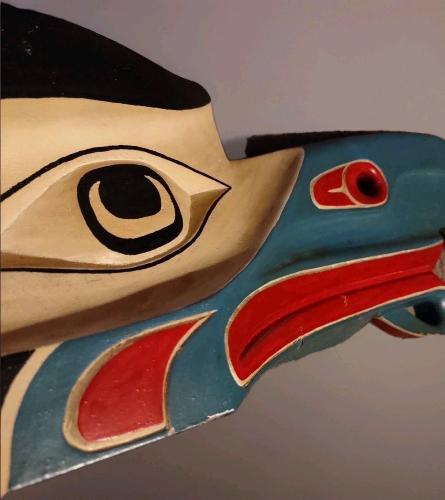 Northwest Coast Mask Kwakiutl Hamatsa Crooked Beak Red Cedar Wood Carving