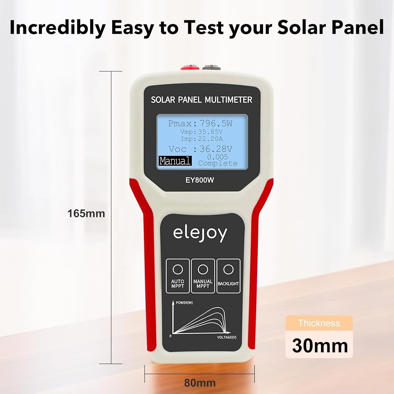 800W LCD MPPT Solar Panel Tester Photovoltaic Panel Multimeter Tool - NEW