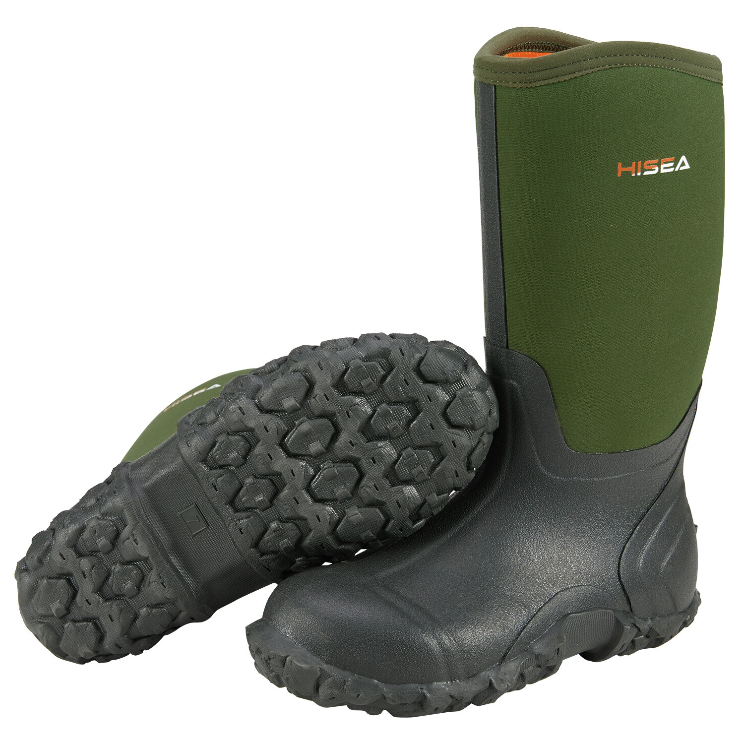HISEA Men Mid-Calf Rain Boots Waterproof Insulated Snow Hunting Garden Mud Boots