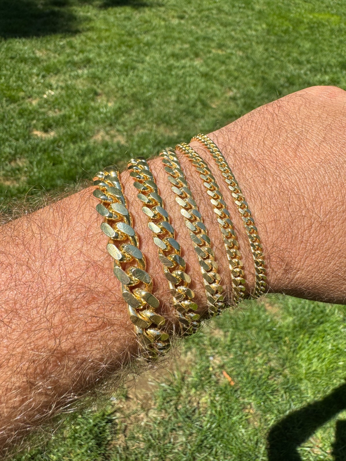 Mens Real Solid 14k Gold Vermeil 925 Silver Miami Cuban Bracelet 4-10mm 6.5-9"