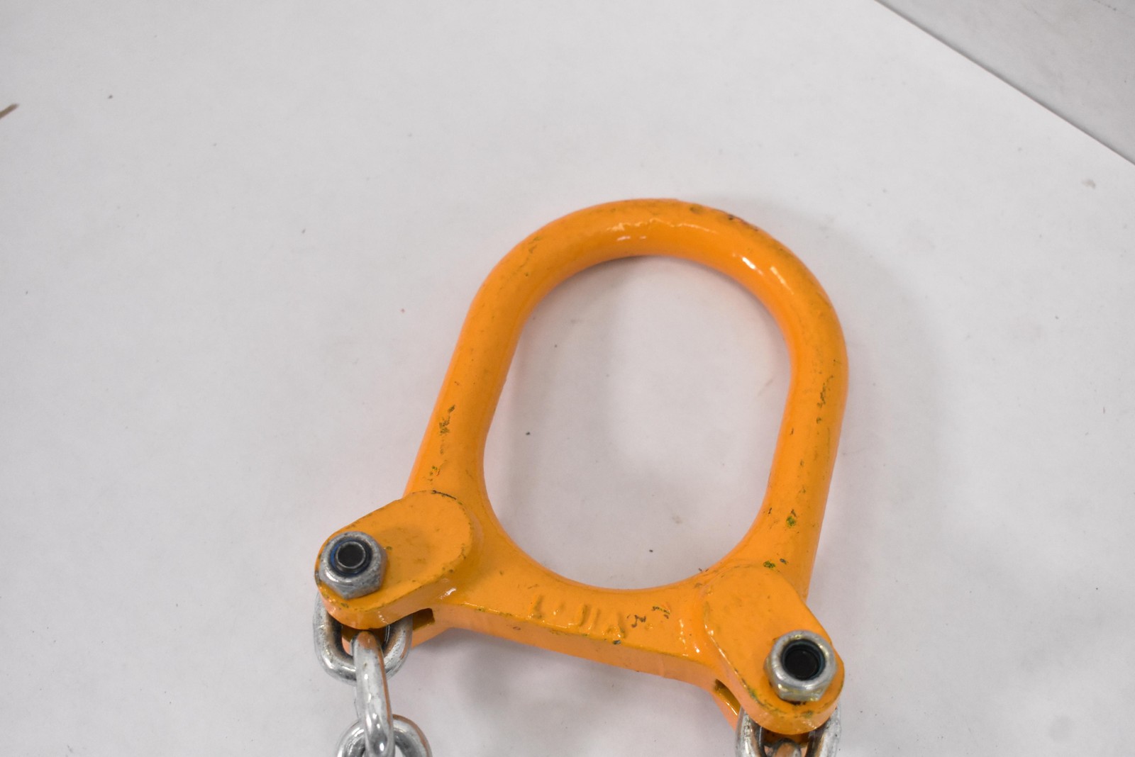 Dual Plate Lifting Clamps With Chain Sling Orange Steel Rigging Hoist Tool