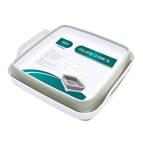2.4 Gal(9L) Collapsible Dish Basin with Drain Plug,Space Saving Multiuse Gray