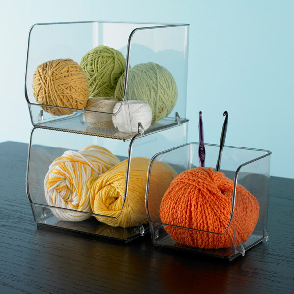 iDesign Open Front Bins Clear 8 Piece Set