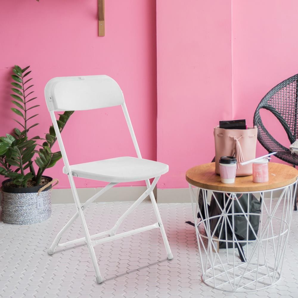 10 Pieces Commercial Plastic Folding Chairs Stackable Picnic Party Dining Seats