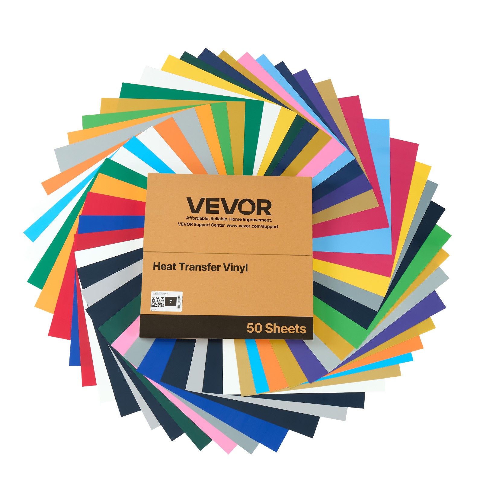 VEVOR Heat Transfer Vinyl HTV Iron on Vinyl Bundle 50 Pack 12 x 12 in Multicolor