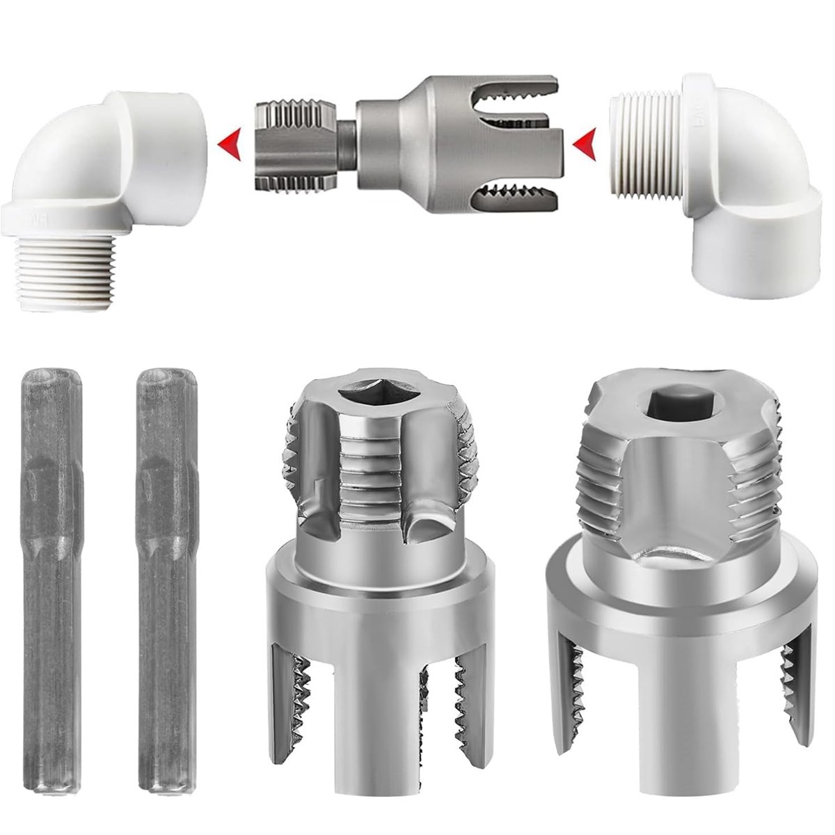 Integrated Internal & External Pipe Threading Tool Steel PVC Pipe Threader Kit