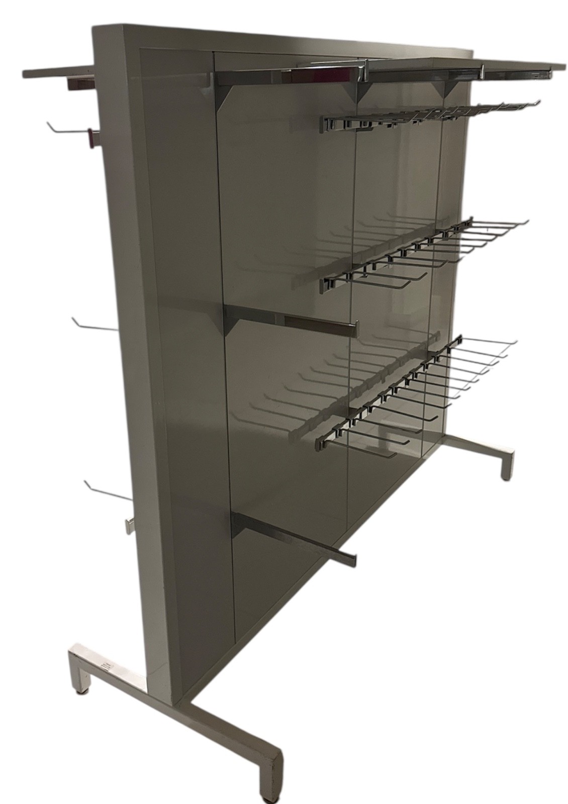 Double-Sided Retail Display Rack with Hooks – Freestanding Store Fixture