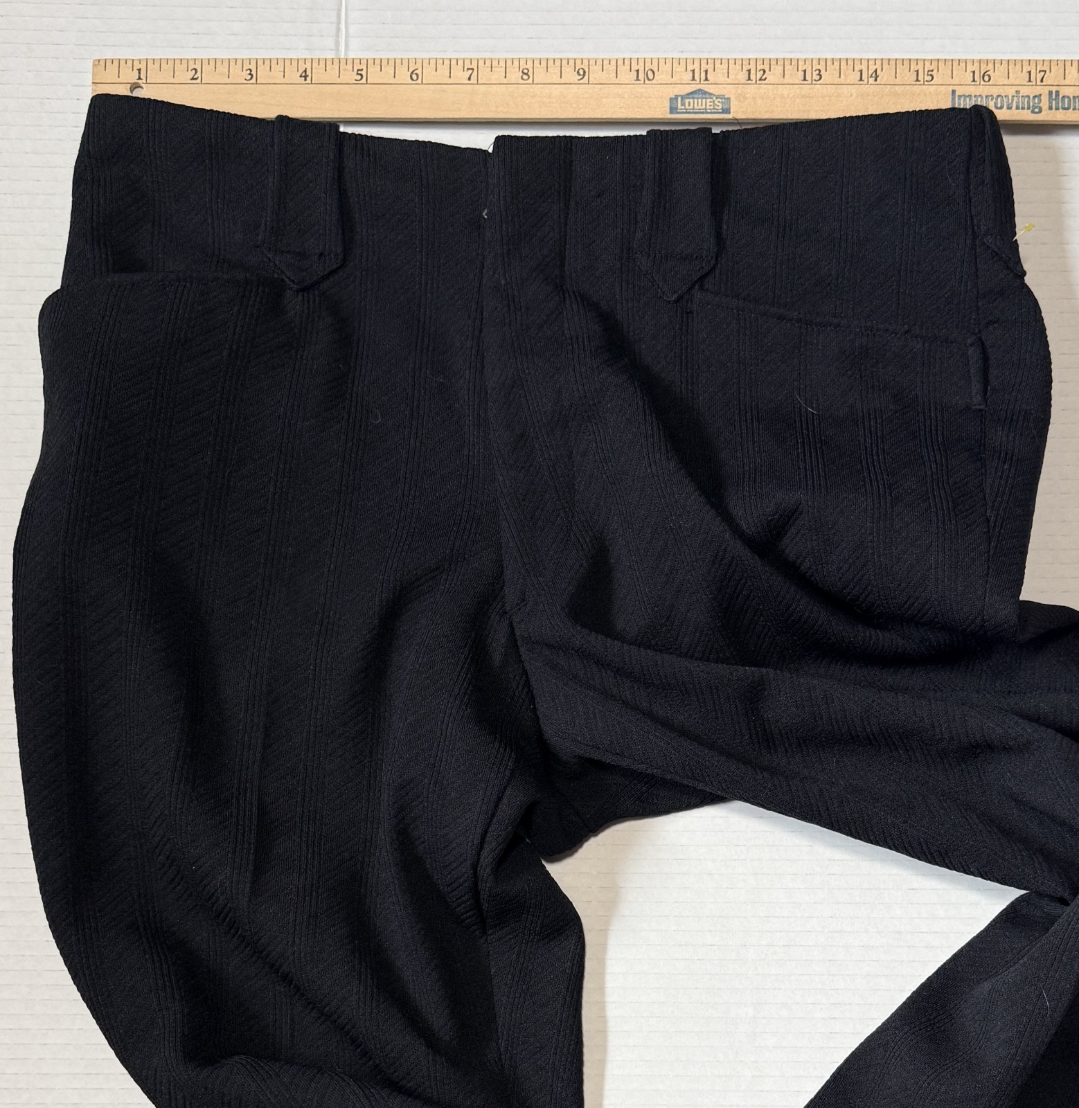 H Bar C Ranchwear - Vintage 60's Black Polyester Textured Pants USA - 32x31