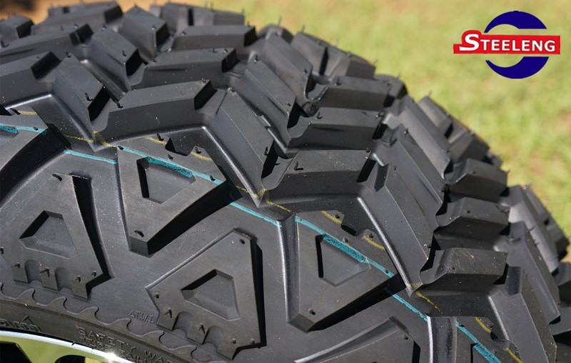 GOLF CART 14" GUNMETAL VECTOR ALUMINUM WHEELS and 23" AT TIRES (SET OF 4)