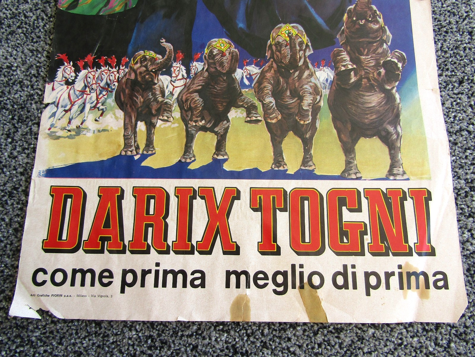 Italian Circus Advertising Poster scarce original