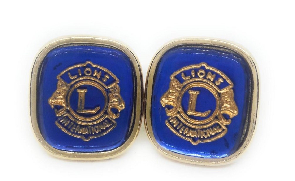 LIONS CLUB CUFFLINKS 18KT GOLD PLATED