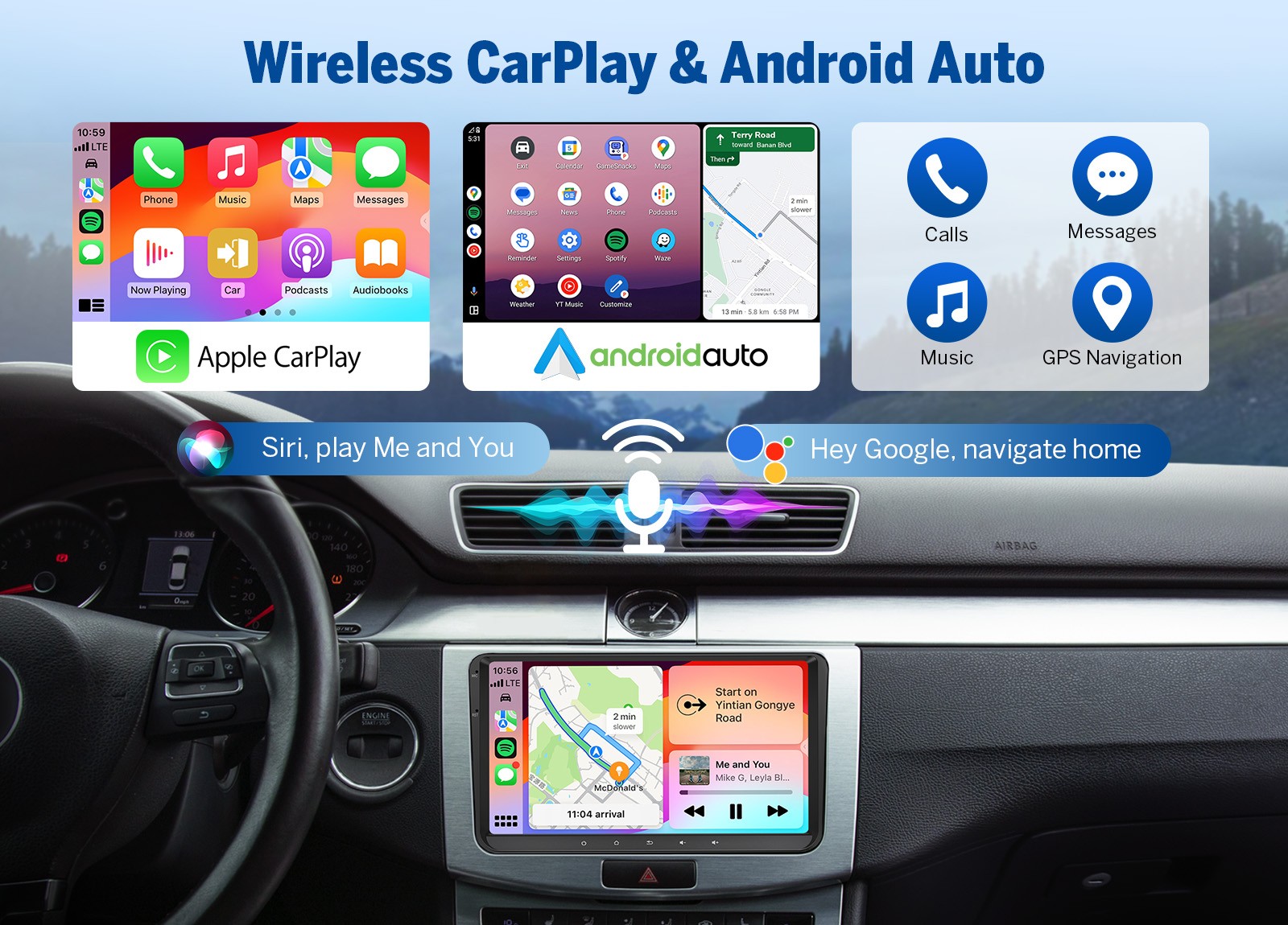 CAM+OBD+9" IPS Android 14 for VW Golf MK6 GTI 2009-2013 CarPlay Car Stereo Radio