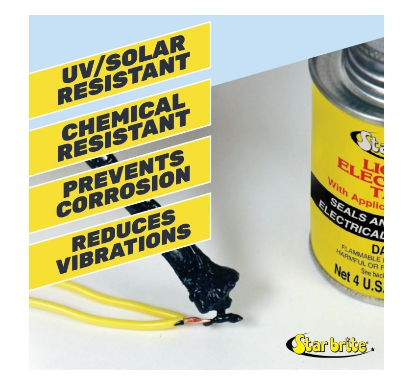 STAR BRITE Liquid Electrical Tape with Applicator Brush Cap Black4 OZ.