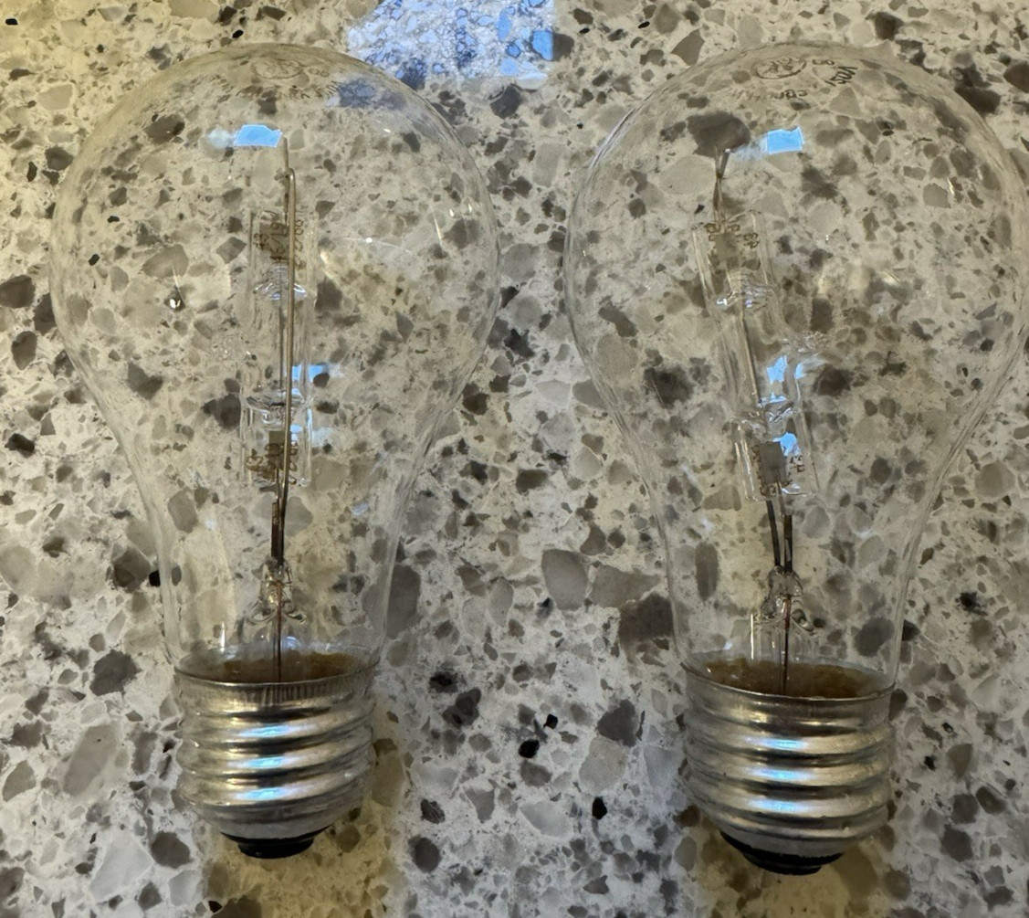 2 60W Basic GE Clear Glass Decorative Light Bulbs w/Medium Base