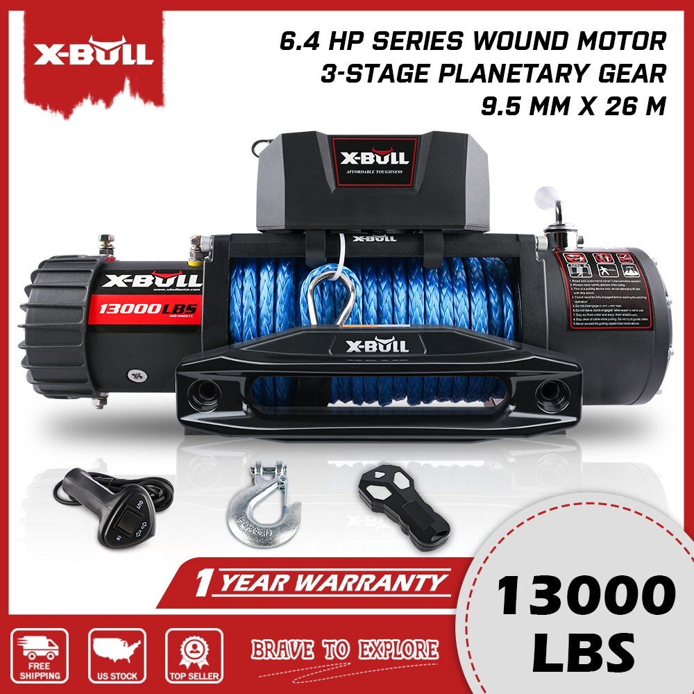 X-BULL 12V Electric Winch 10000lb-14500lb Truck Towing Jeep Winch 4WD Off-Road