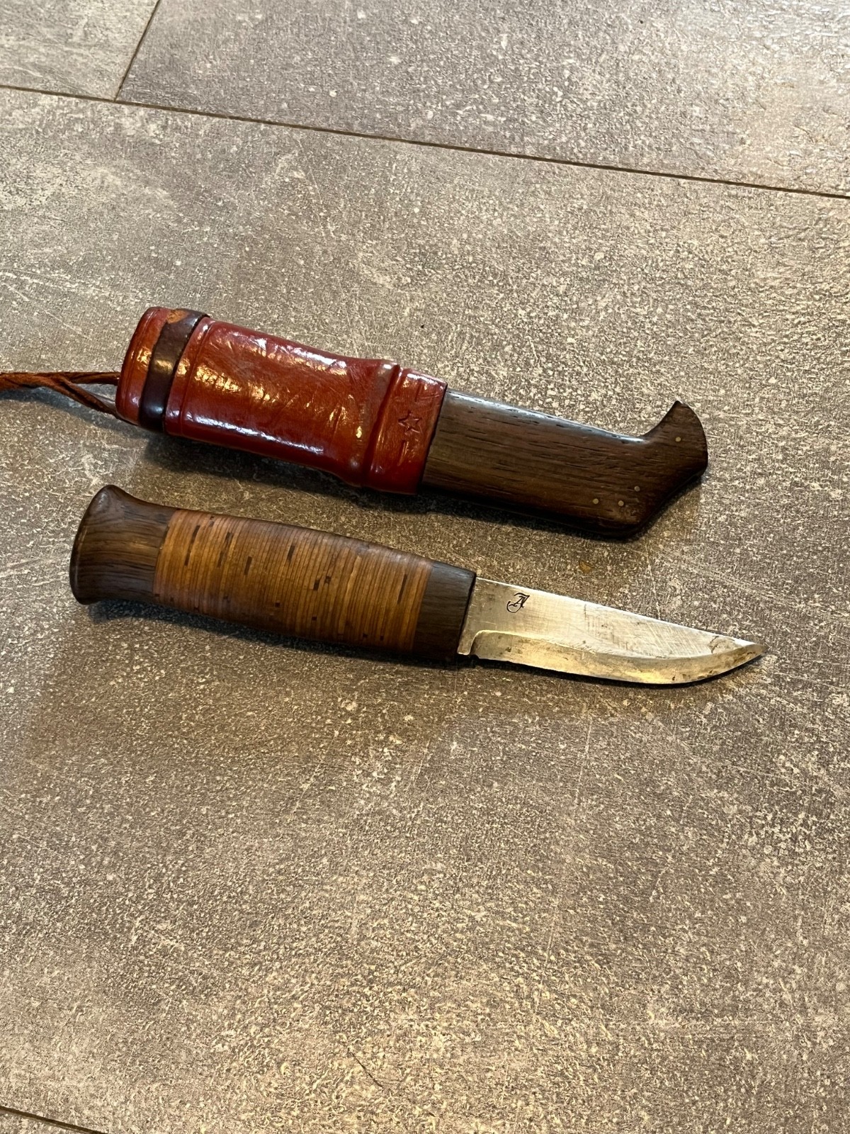 vintage swedish handmade knife puukko by JA hunting fishing camping