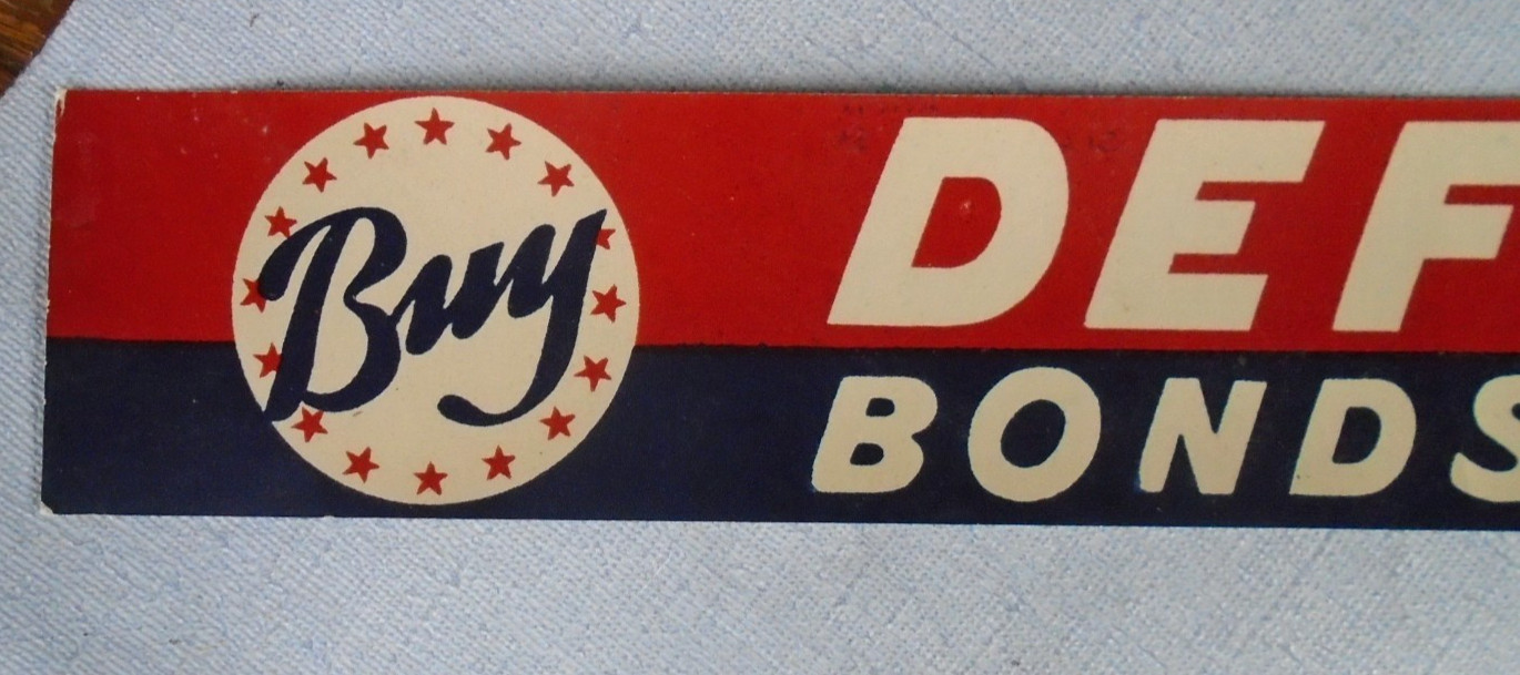 Buy Defense Bonds..stamps decal, Government issue, dated 1941