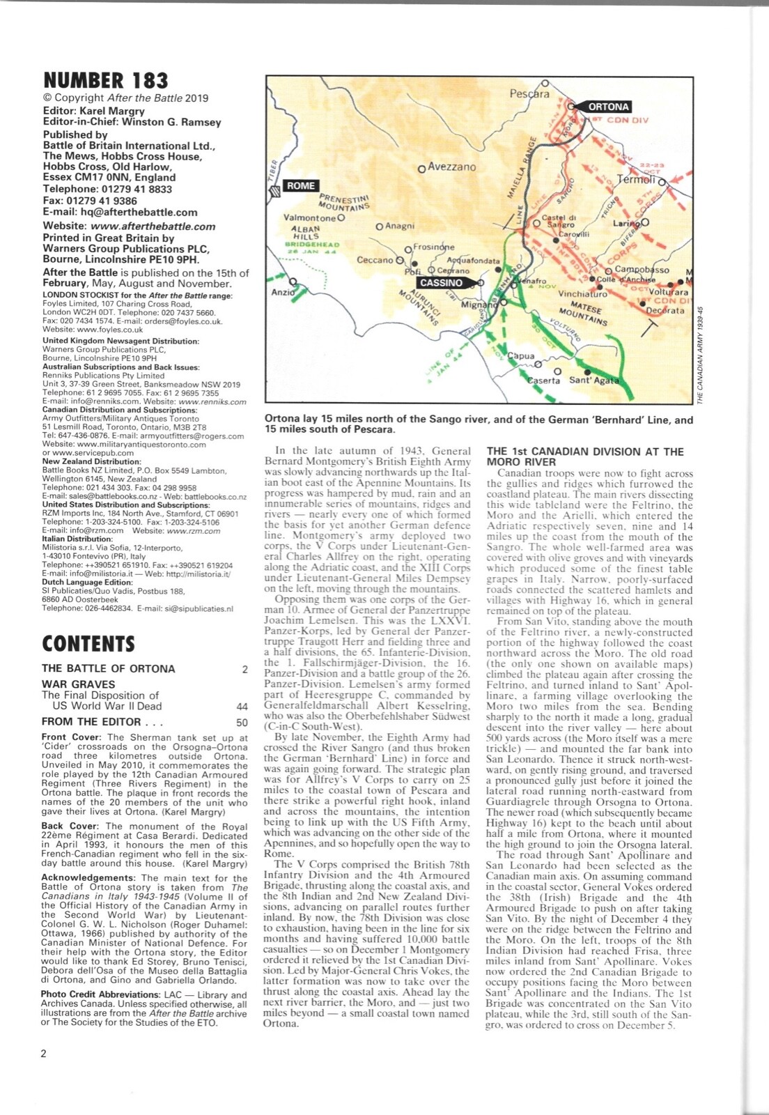 After The Battle 183 Battle Of Ortona Italy French Canadian Armored War Graves