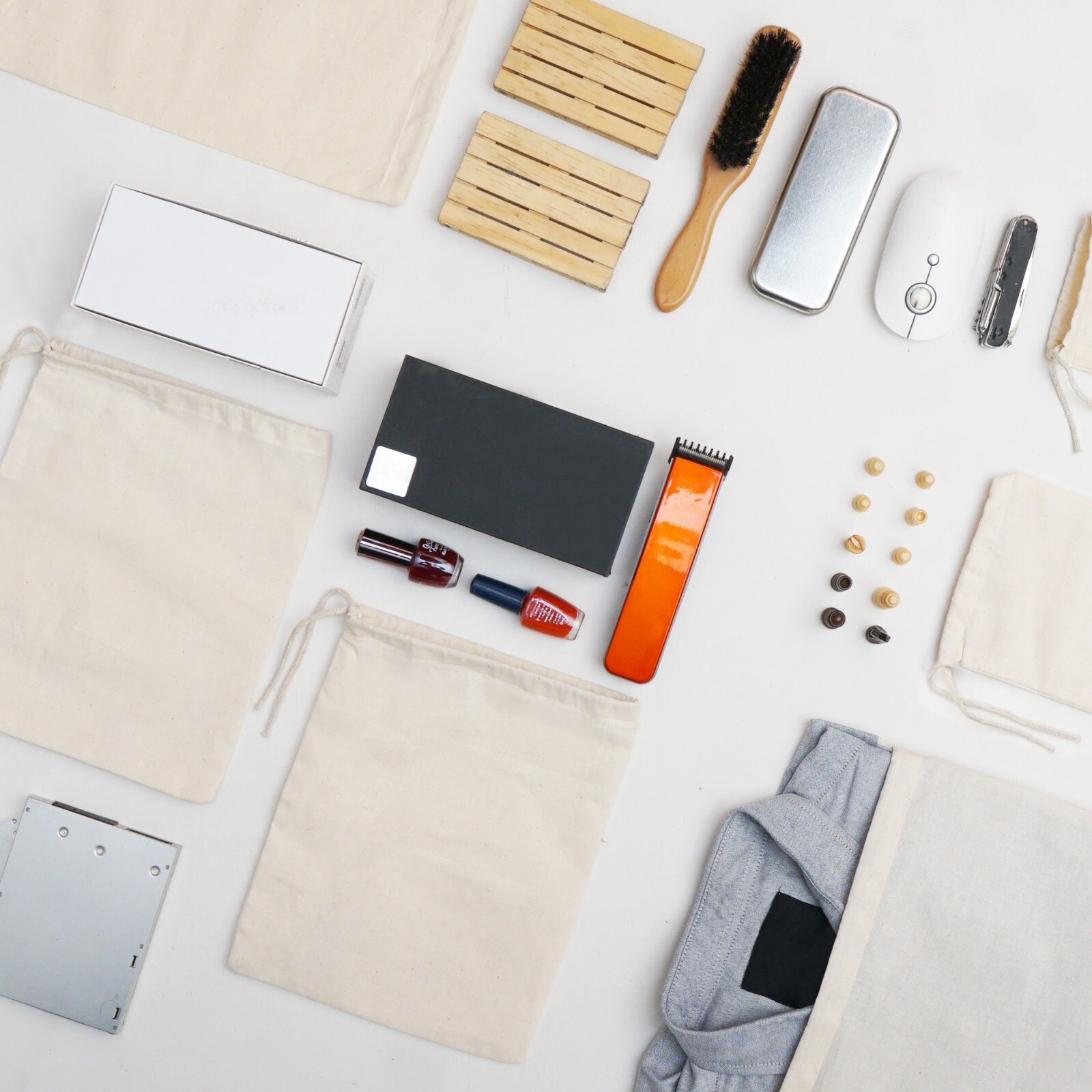 3 x 4 Inches 100% Cotton Reusable Storage Premium Quality Single Drawstring Bags