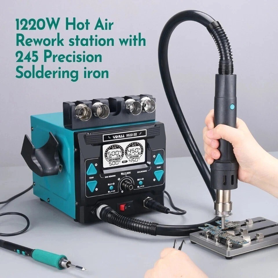 YIHUA 992D-III 2-in-1 Precision Soldering Station Digital Hot Air Rework Station