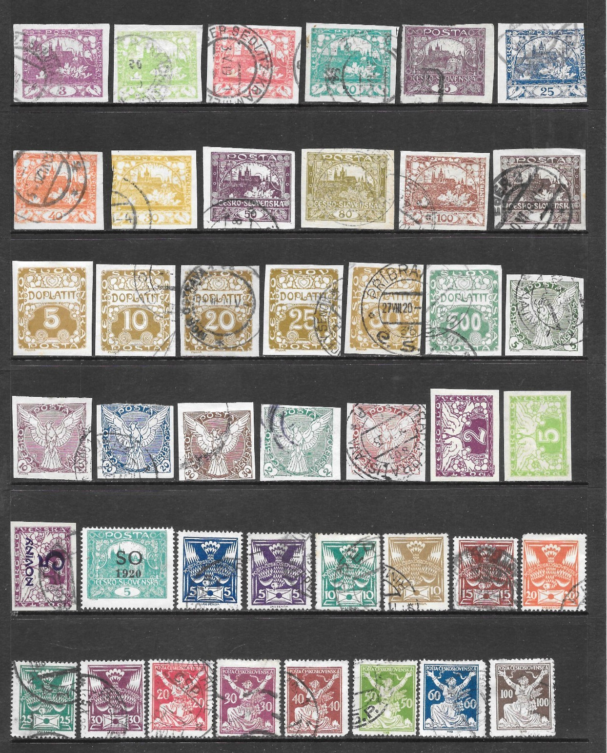 CZECHOSLOVAKIA    1918 - 1920   MAJORITY USED VARIOUS ISSUES