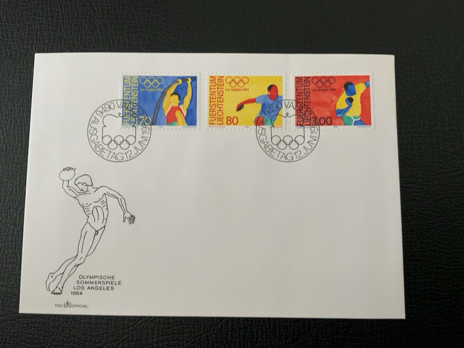 Liechtenstein 1984 #784-786 LA Olympics - 4 FDCs