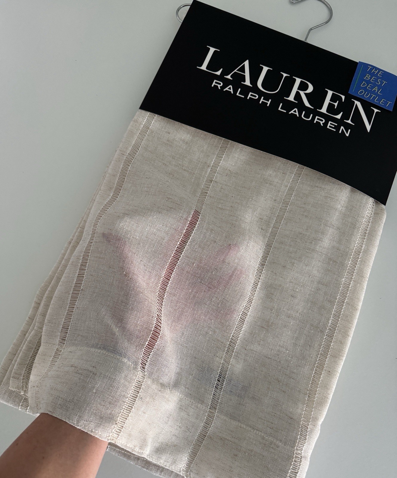 New Ralph Lauren Window Curtains 2 Panels Beige 54 x 96 Linen Hamilton Back Tab