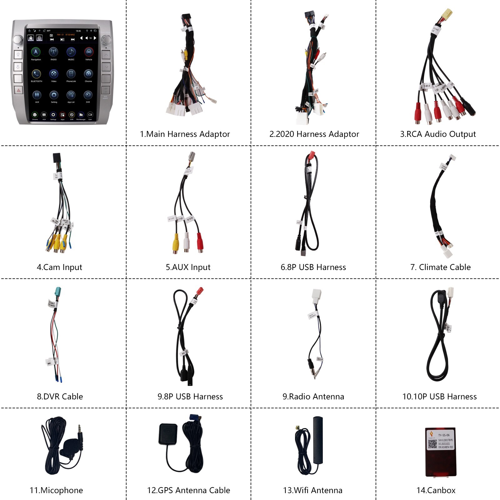 12.1" Car Radio Stereo Unit for Toyota Tundra 2014-2020 Android CarPlay GPS Navi