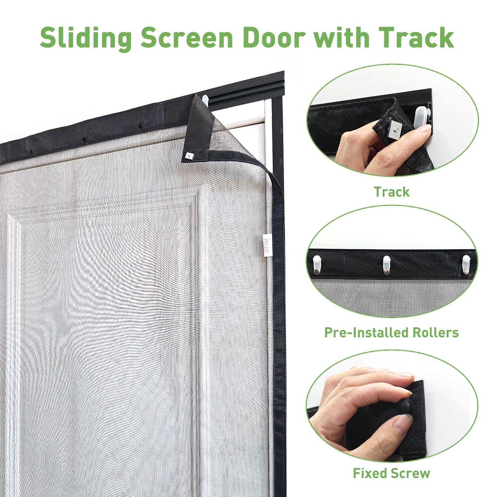 Magnetic Screen Door for Sliding Door, Retractable Sliding Screen Door with T...